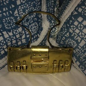 Cute Gold Small clutch with strap